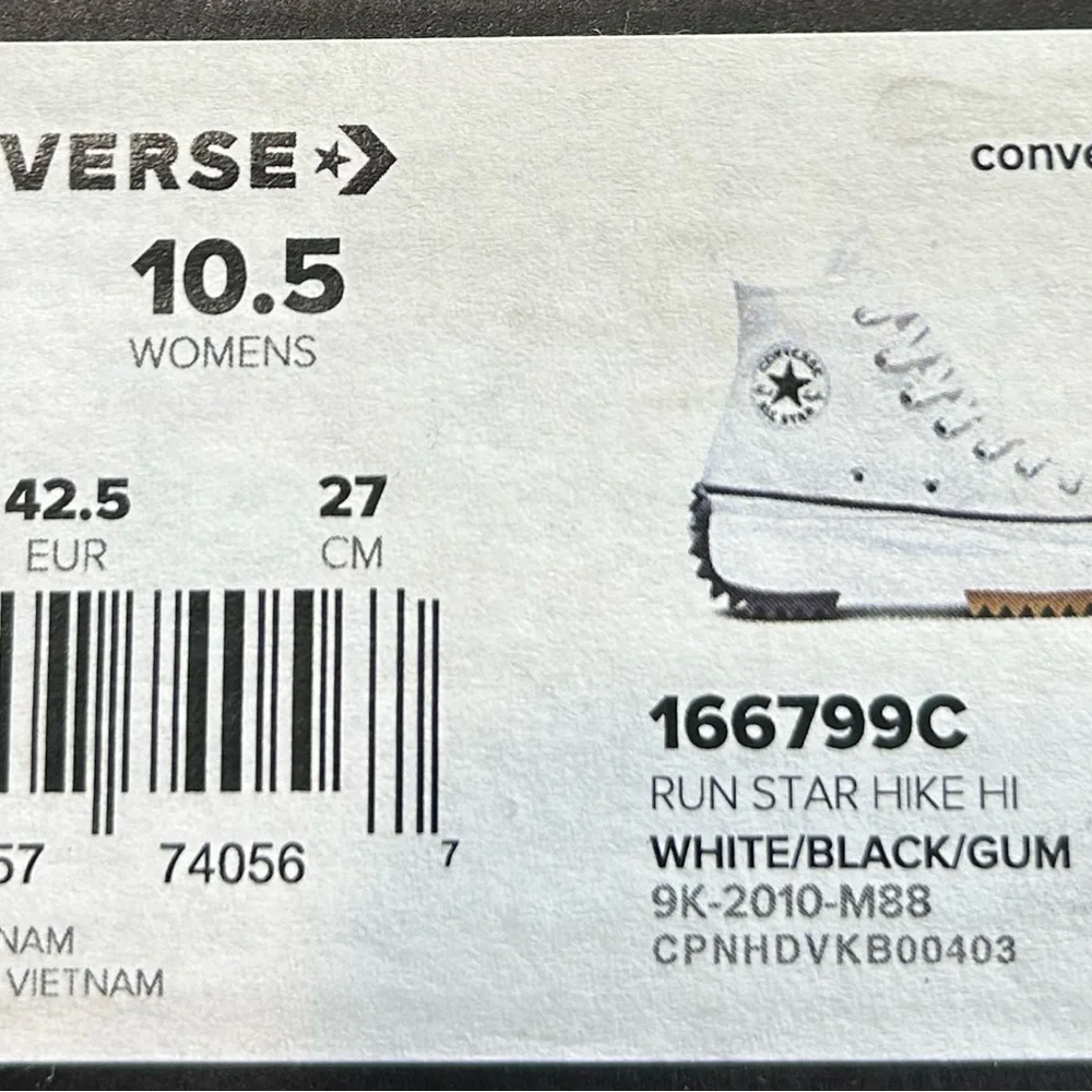 Converse Run Star Hike‎ Hi White Black Gum Shoes - Picture 9 of 9